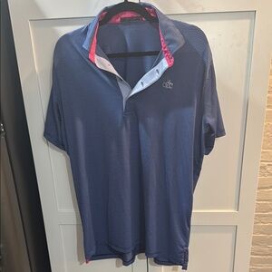 Greyson Blue Striped Golf Polo size L
